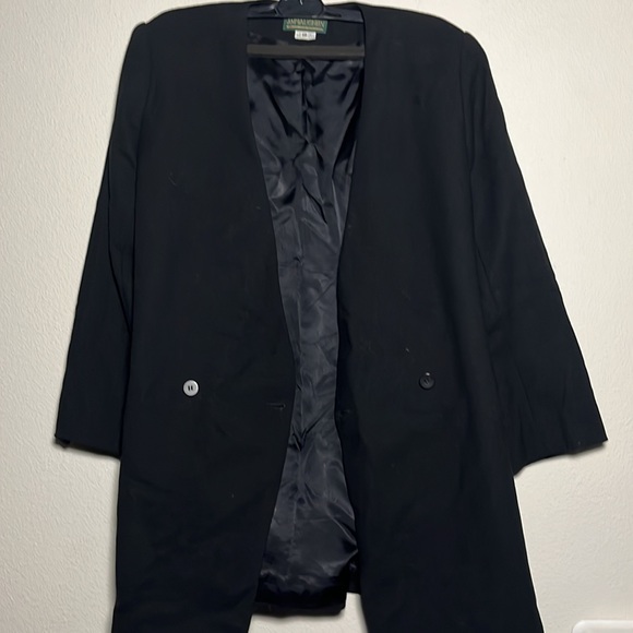 J.McLaughlin black coat with belt tie size 12 - Picture 3 of 5